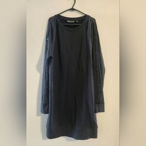 Athleta Women’s Black Snappy Sweatshirt Dress Tunic Cotton size small